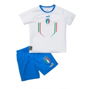 Włochy Koszulka Wyjazdowych Dziecięca 2022 Krótki Rękaw (+ Krótkie spodenki)